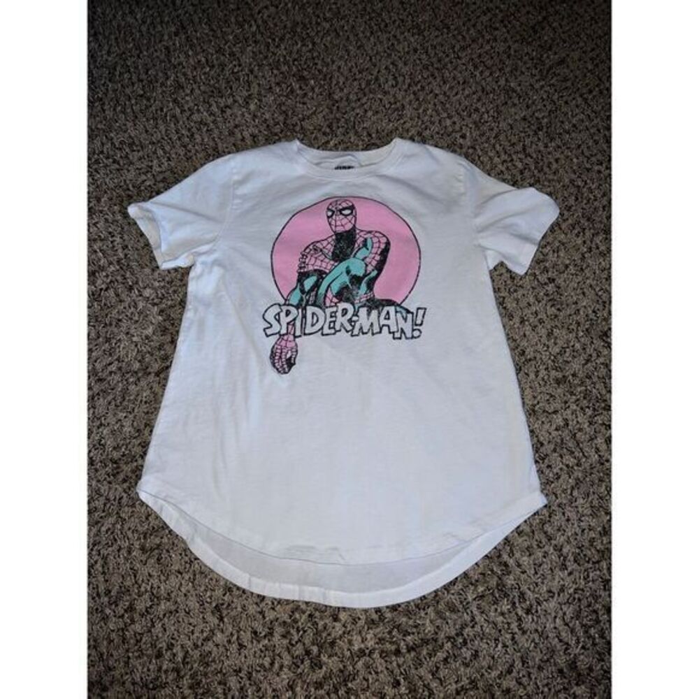 Marvel juniors "Spider-Man!" White T‎ shirt size large (11-13)